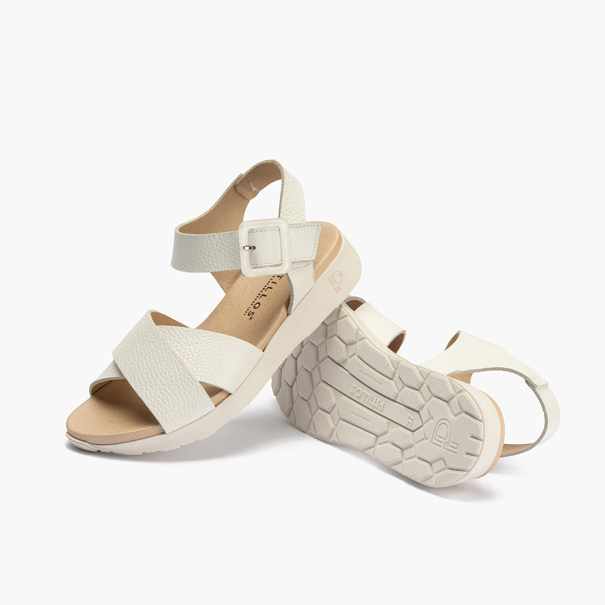 Sandalia deportiva con cruzados y pulsera Blanco
