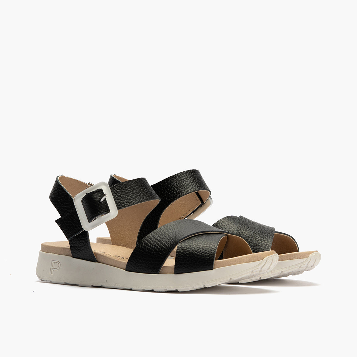 Sandalia deportiva con cruzados y pulsera Negro