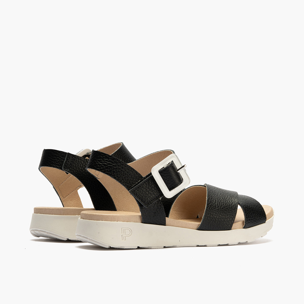 Sandalia deportiva con cruzados y pulsera Negro