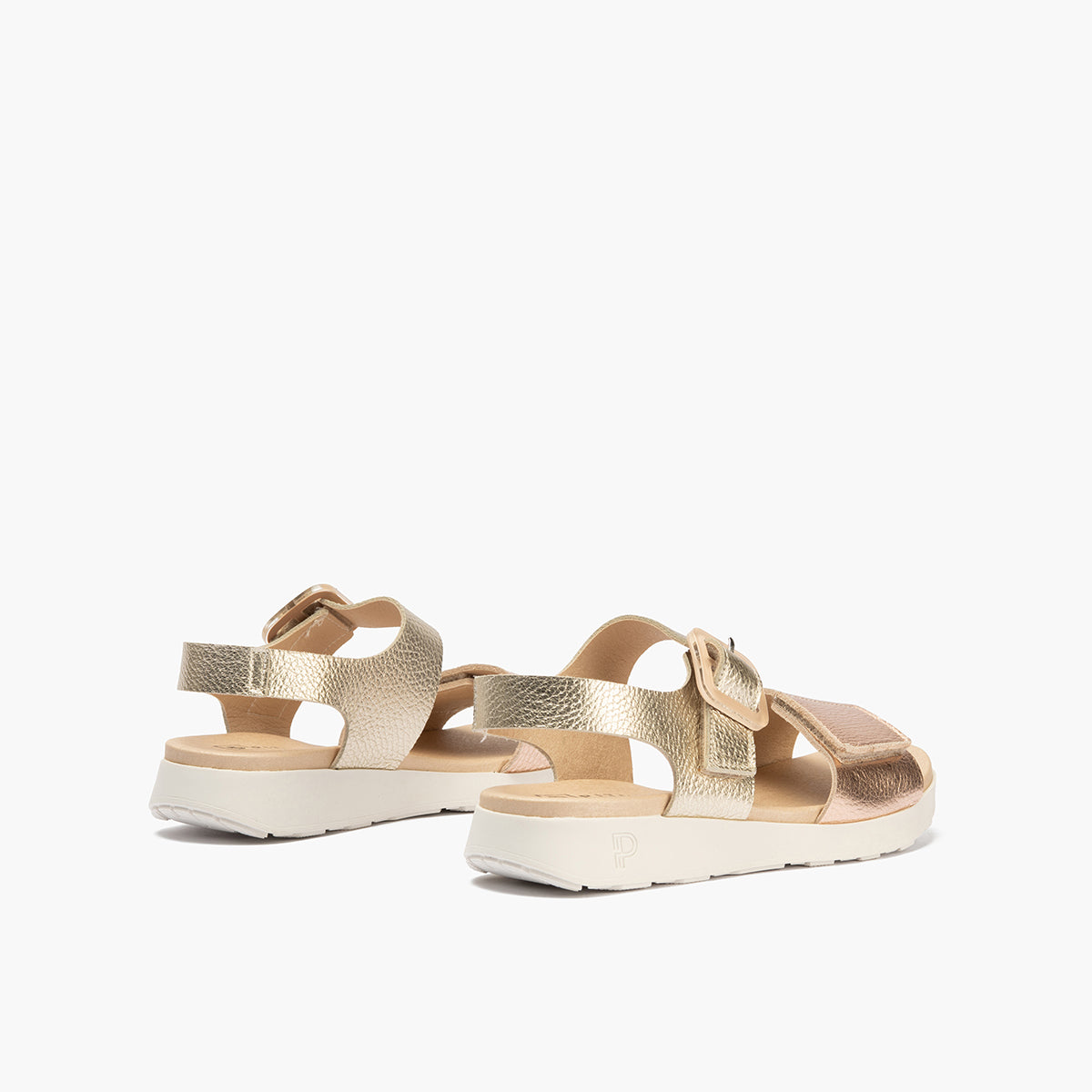 Sandalia deportiva con velcro Nude-Oro