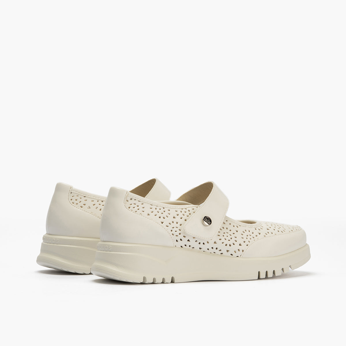 Zapato mercedes con velcro Blanco