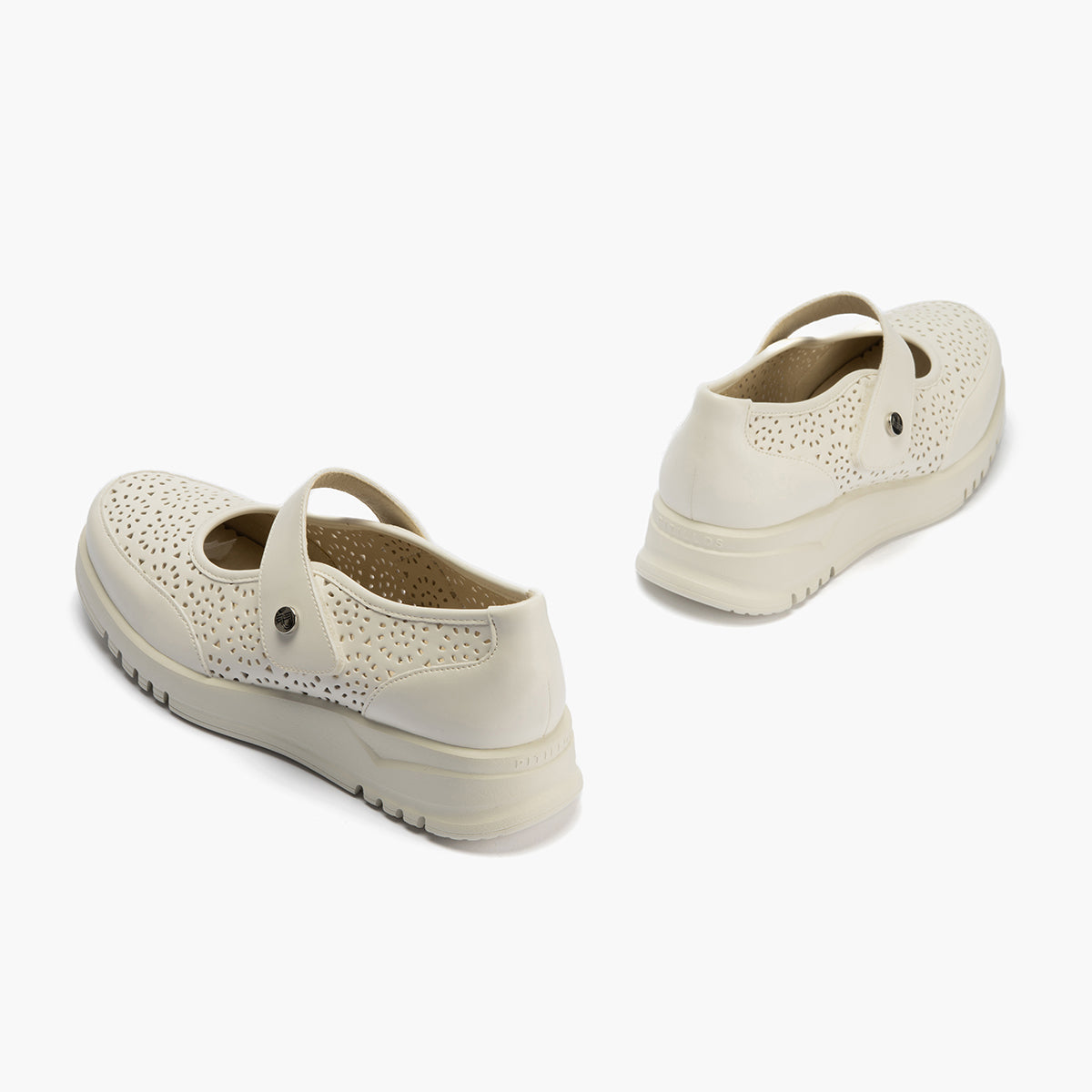 Zapato mercedes con velcro Blanco
