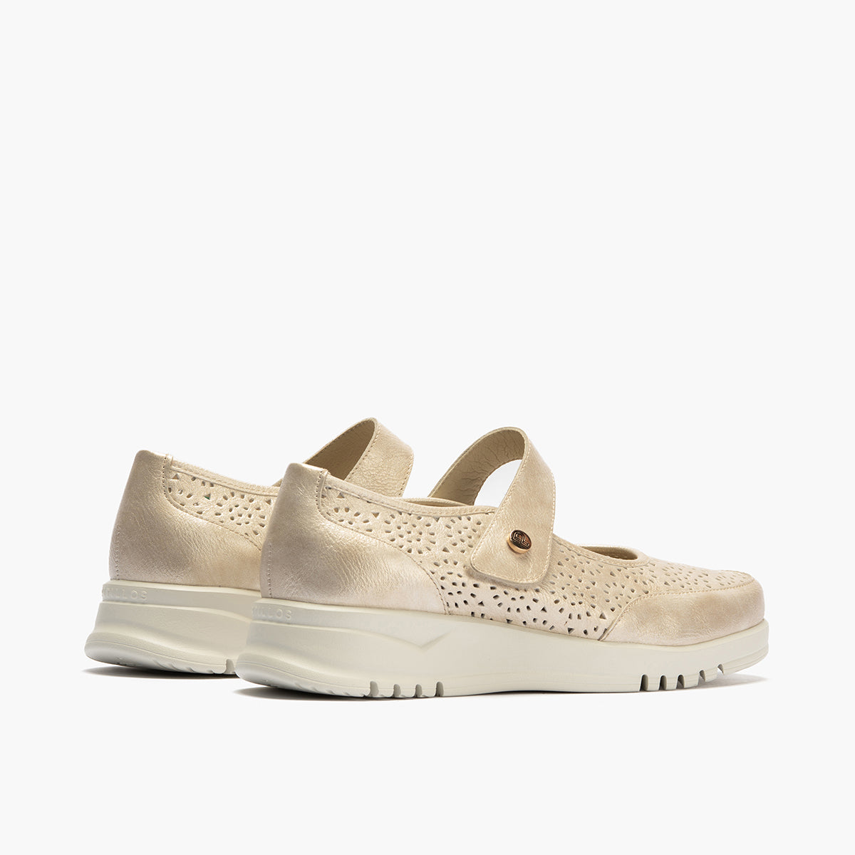 Zapato mercedes con velcro Oro