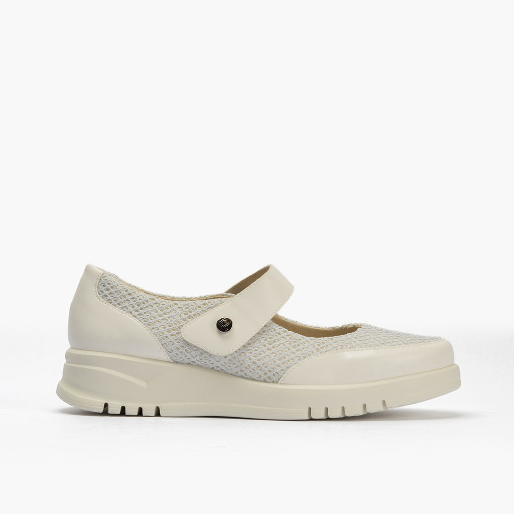 Mocasín con antifaz para mujer Blanco