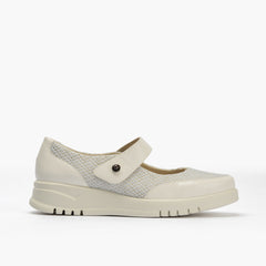 Mocasín con antifaz para mujer Blanco