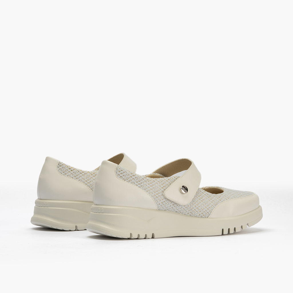 Mocasín con antifaz para mujer Blanco