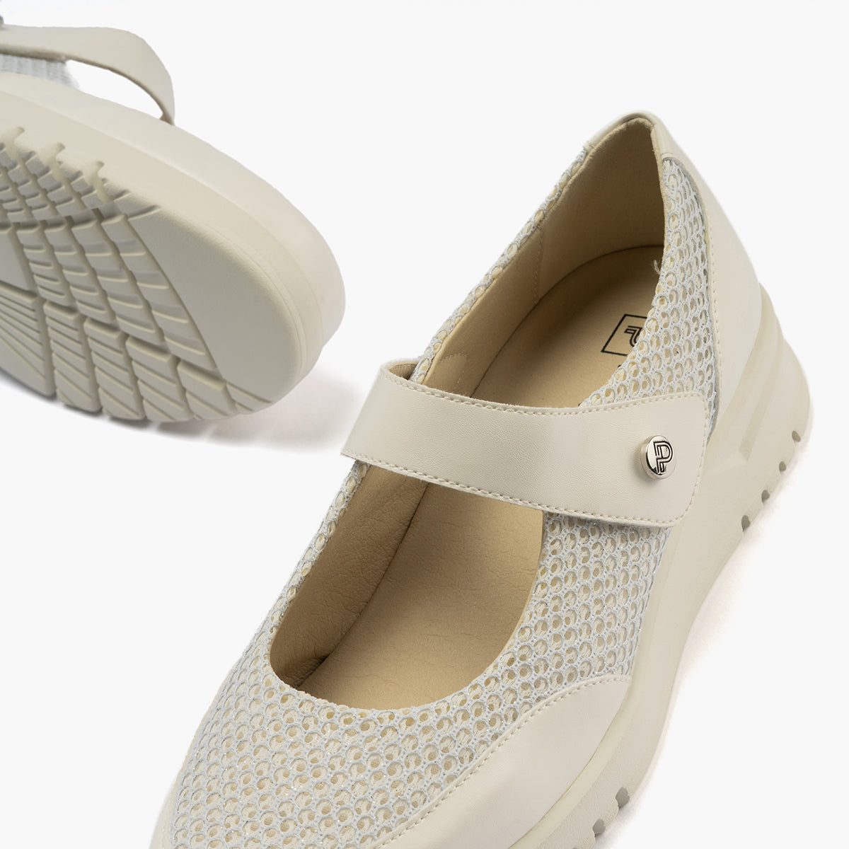 Mocasín con antifaz para mujer Blanco