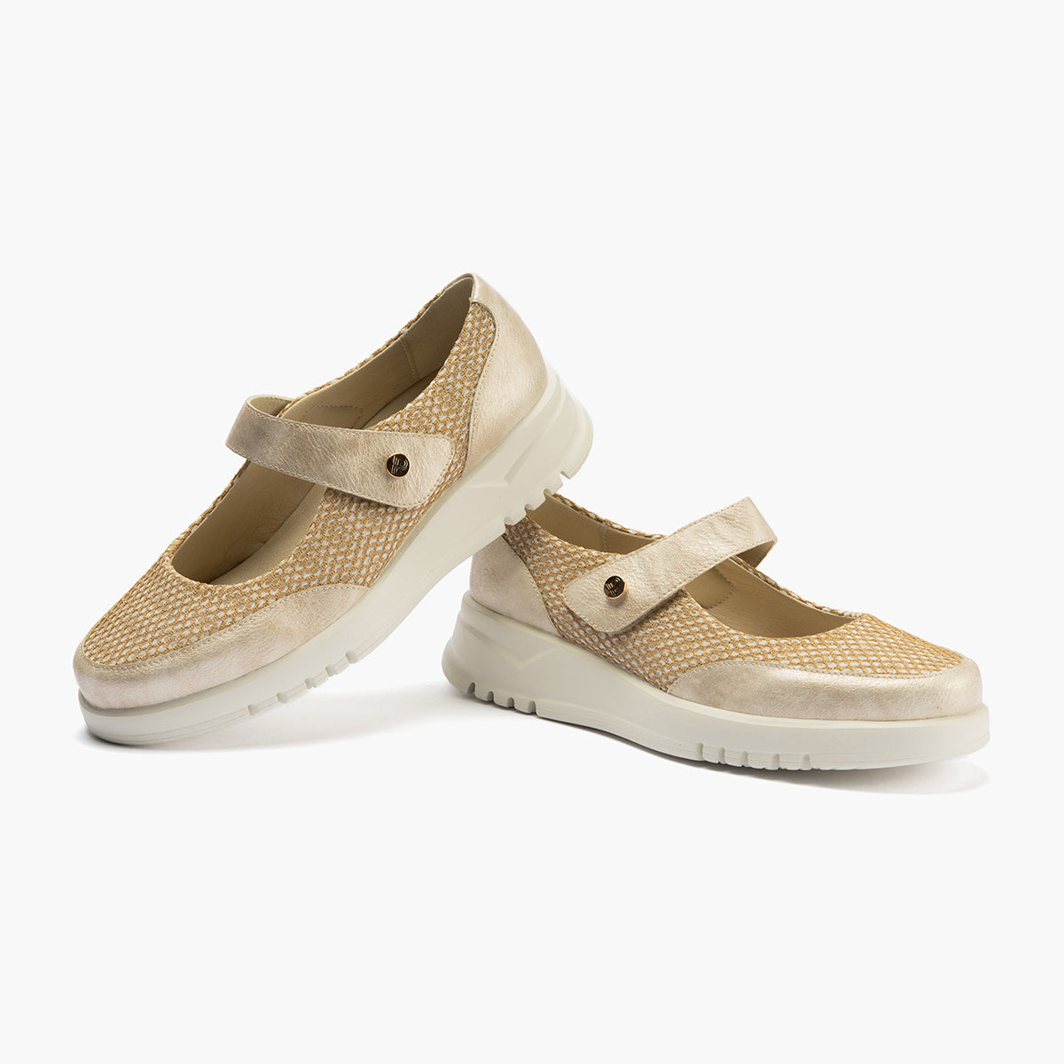 Mocasín con antifaz para mujer Oro