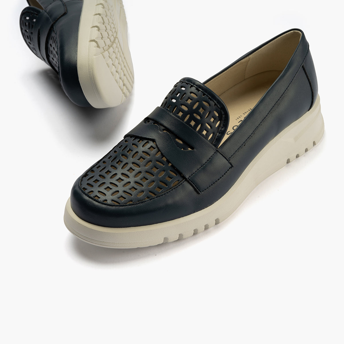 Zapato mercedes con velcro Marino