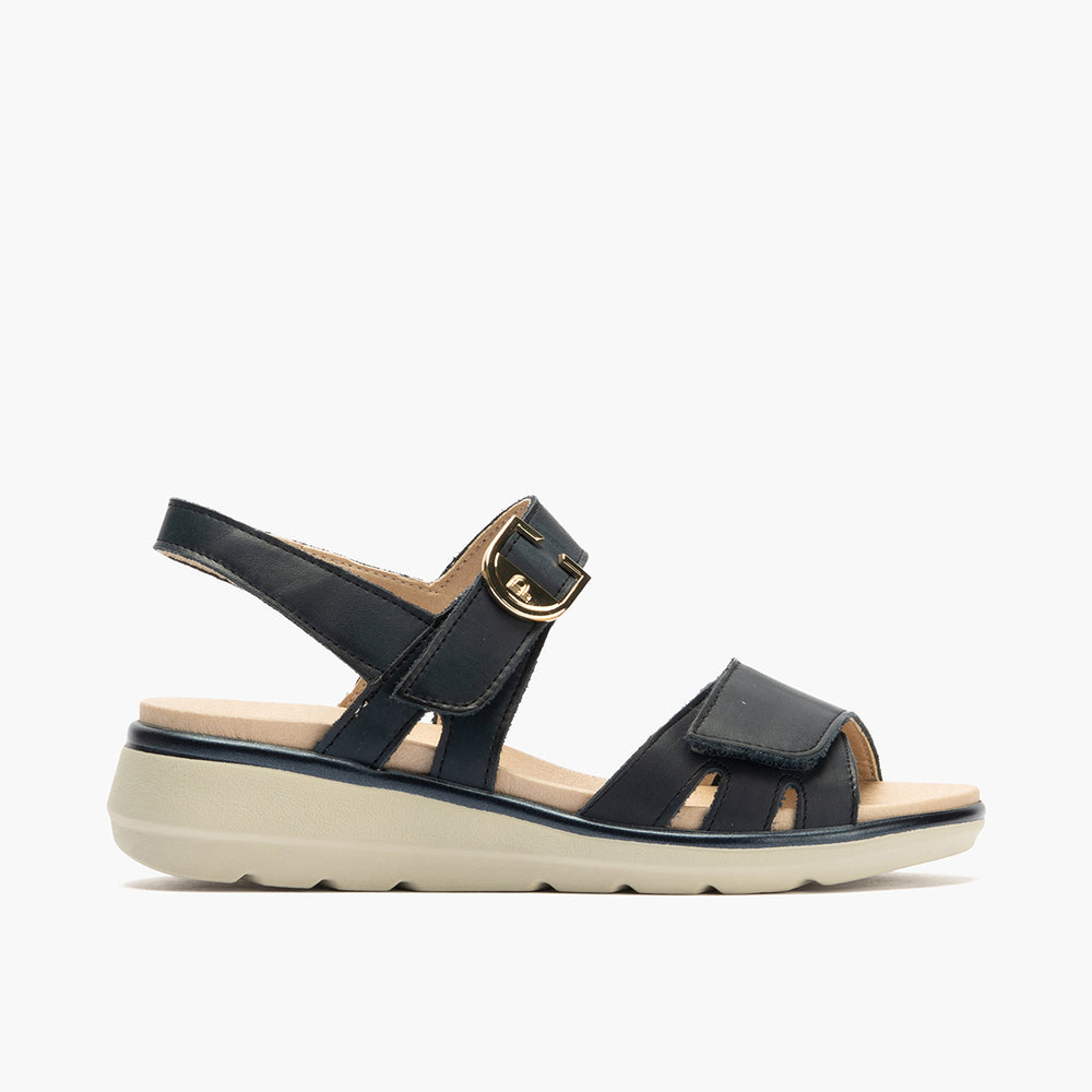 Sandalia con velcros y broche Marino