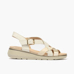 Sandalia plana para mujer en piel napa Glacial