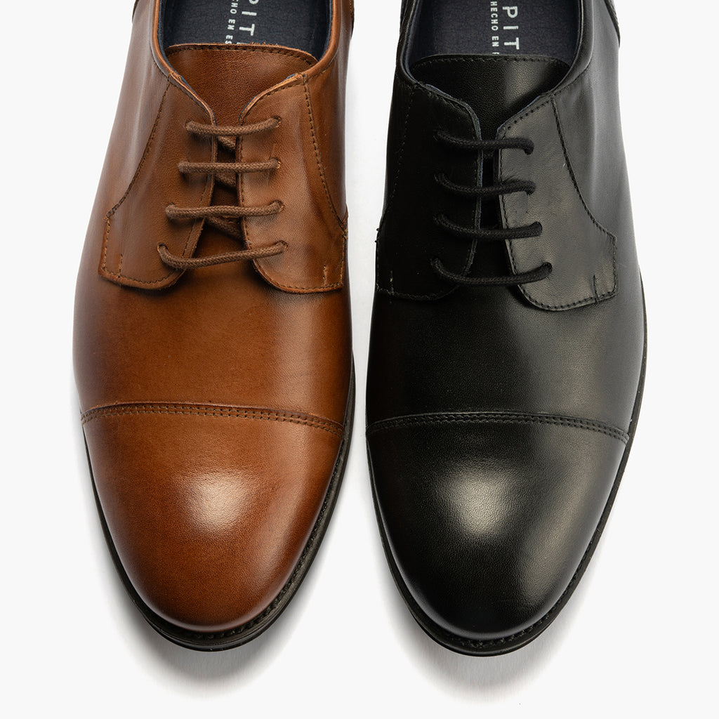 Zapato blucher con cordones de vestir para hombre Negro