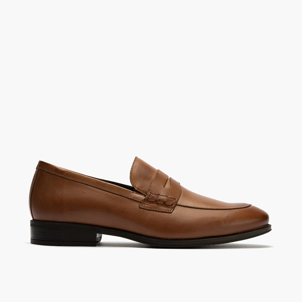 Zapato mocasín con antifaz para hombre Cuero
