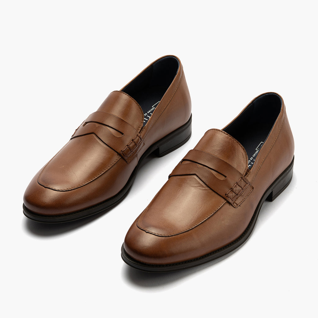 Zapato mocasín con antifaz para hombre Cuero