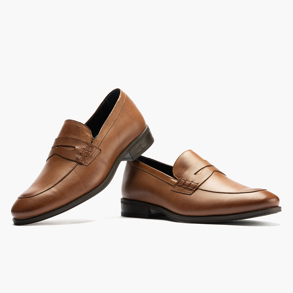 Zapato mocasín con antifaz para hombre Cuero
