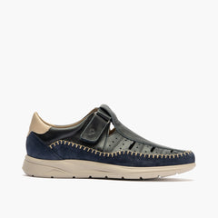 Sandalia de hombre con velcro Marino