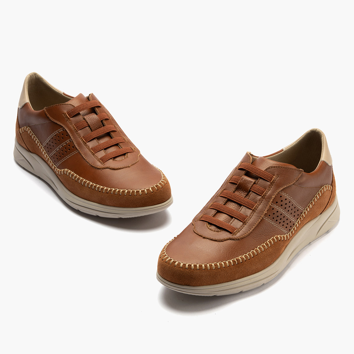 Deportivo para hombre con cordones elásticos Cuero