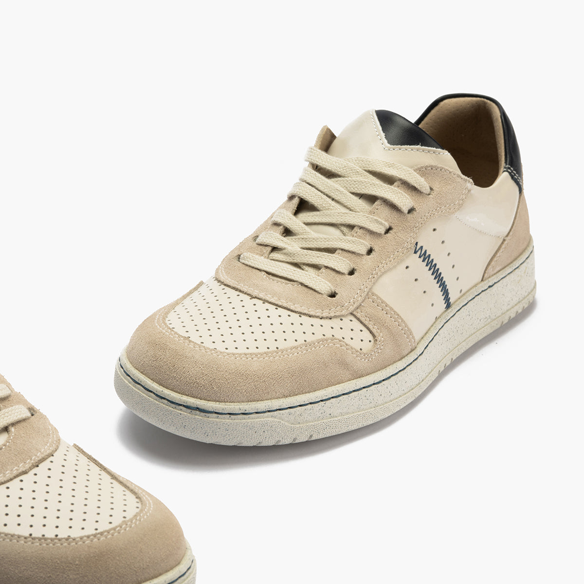 Deportivo para hombre en piel serraje y piel napa Oliva