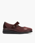 Mercedes con velcro combinado lycra con charol Burdeos