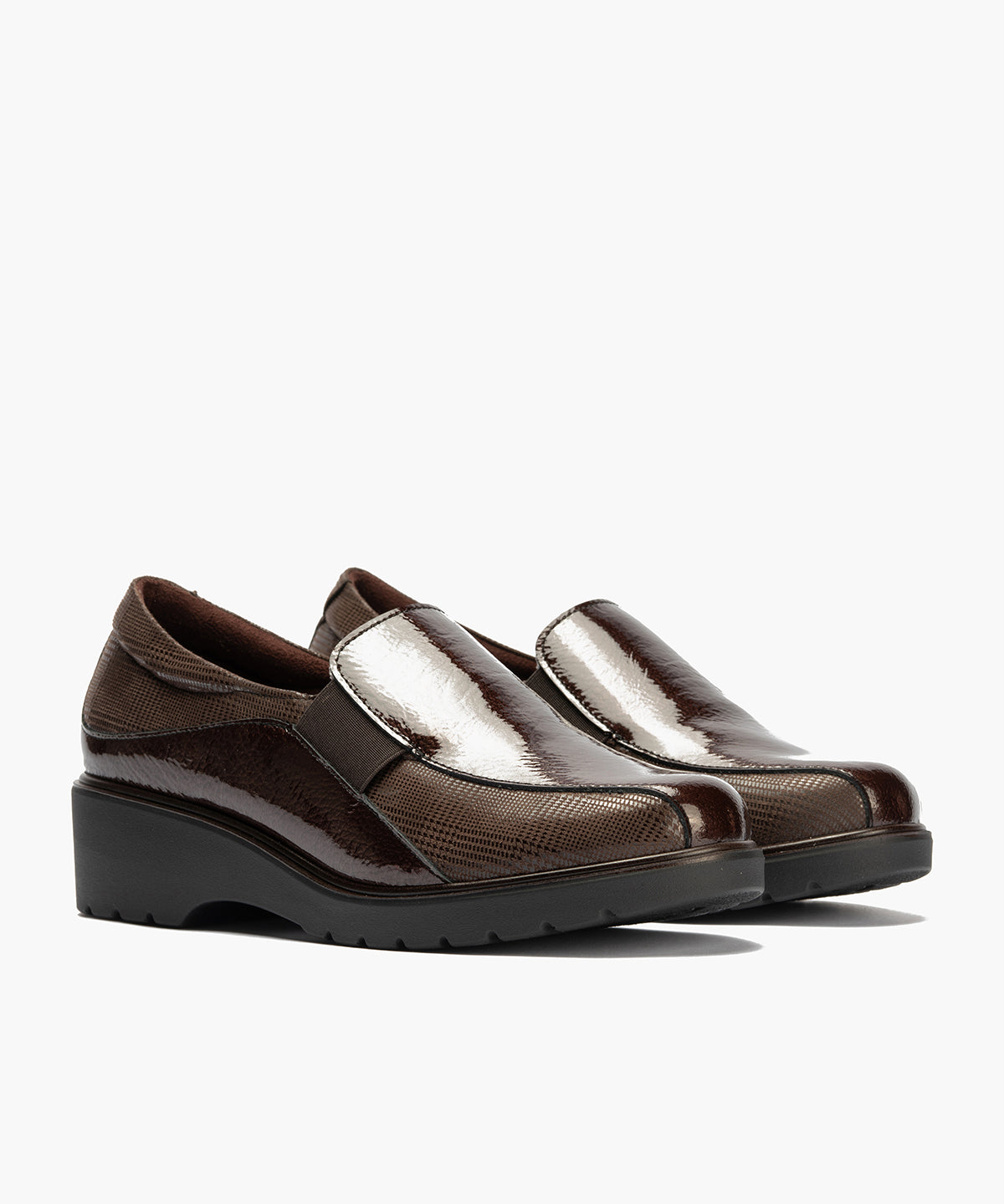Gucci con elásticos combinado charol con lycra Marrón