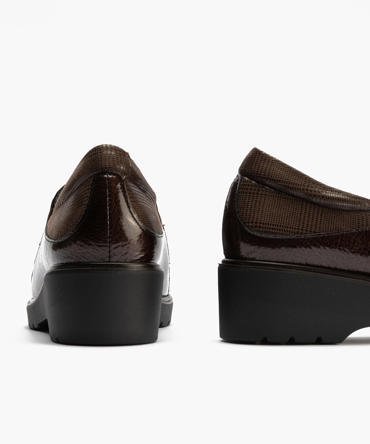 Gucci con elásticos combinado charol con lycra Marrón