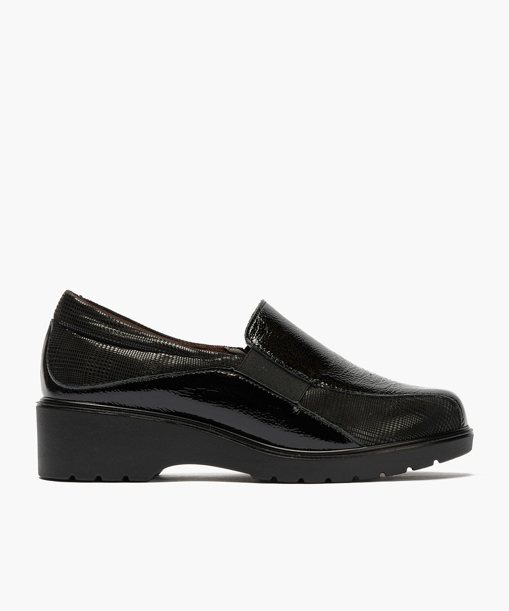 Gucci con elásticos combinado charol con lycra Negro