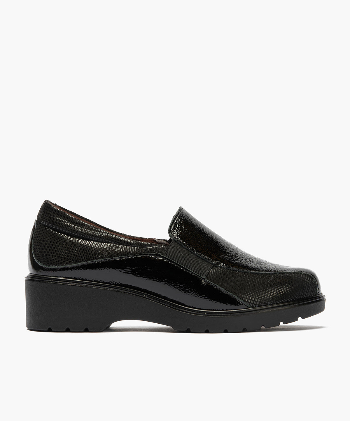 Gucci con elásticos combinado charol con lycra Negro