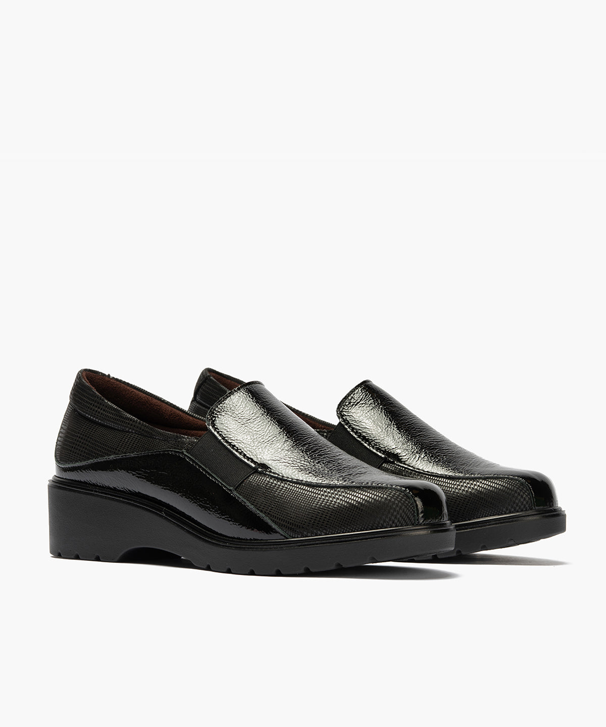 Gucci con elásticos combinado charol con lycra Negro