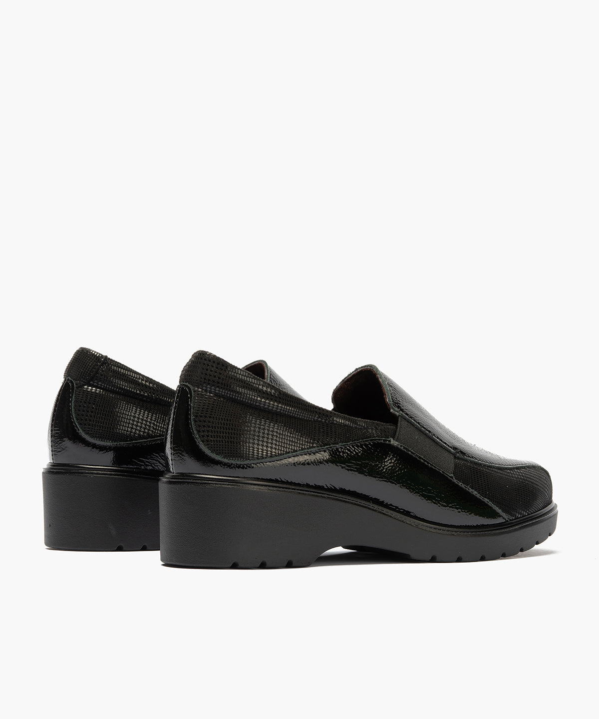 Gucci con elásticos combinado charol con lycra Negro