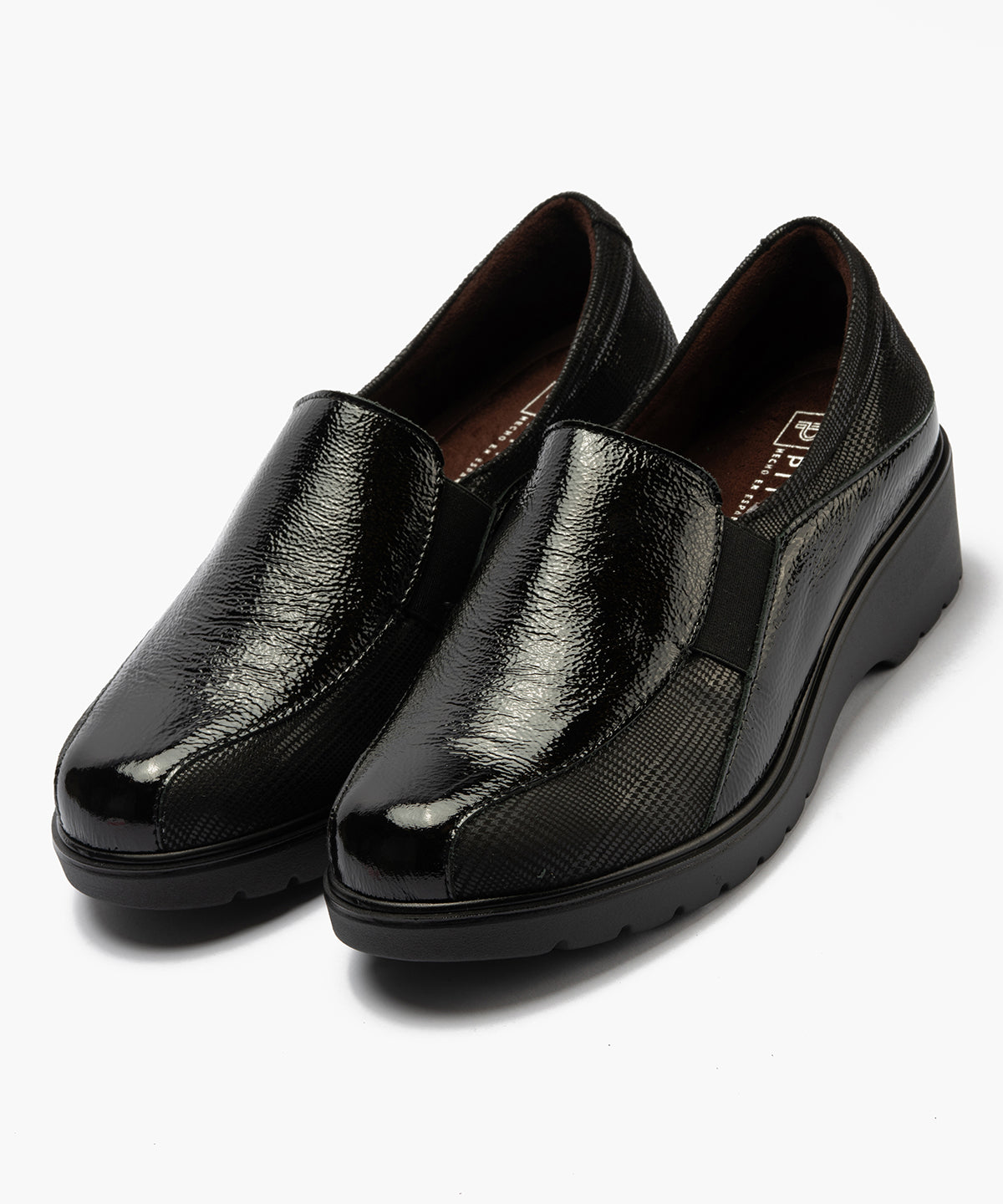 Gucci con elásticos combinado charol con lycra Negro