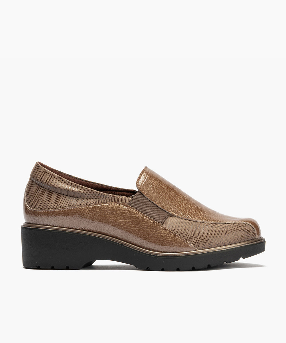 Gucci con elásticos combinado charol con lycra Topo