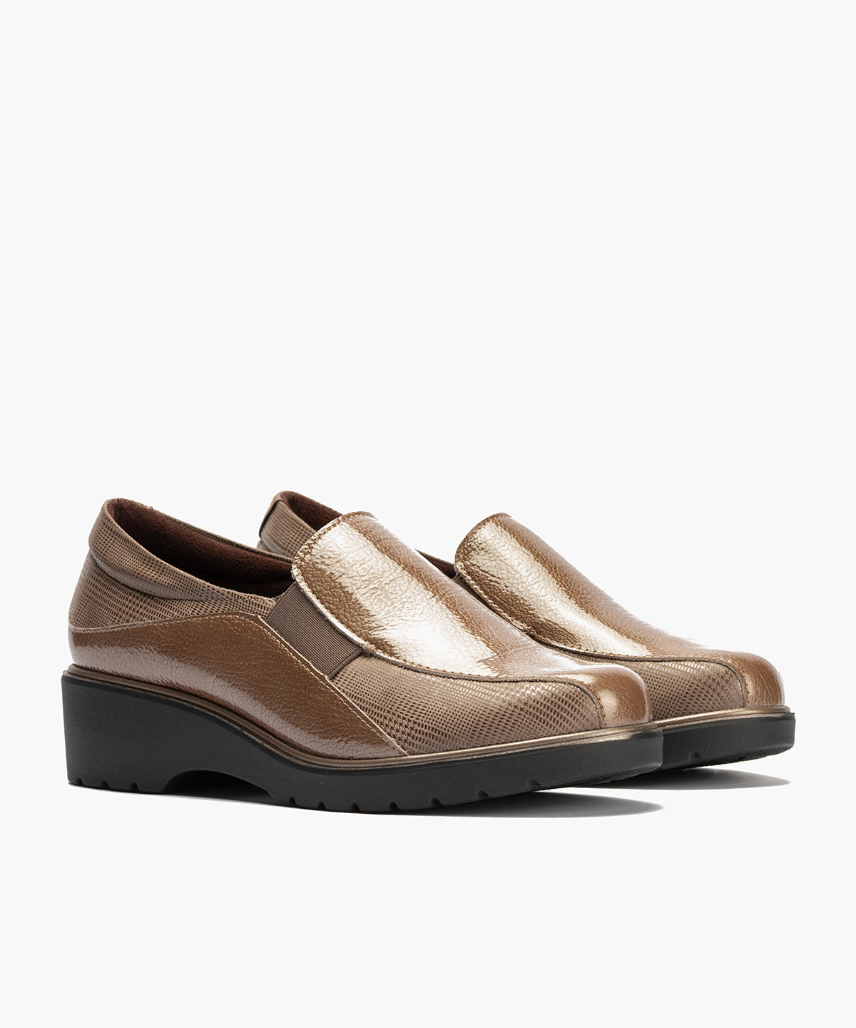 Gucci con elásticos combinado charol con lycra Topo