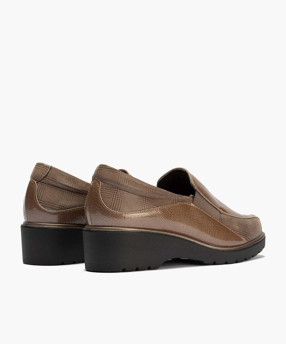 Gucci con elásticos combinado charol con lycra Topo