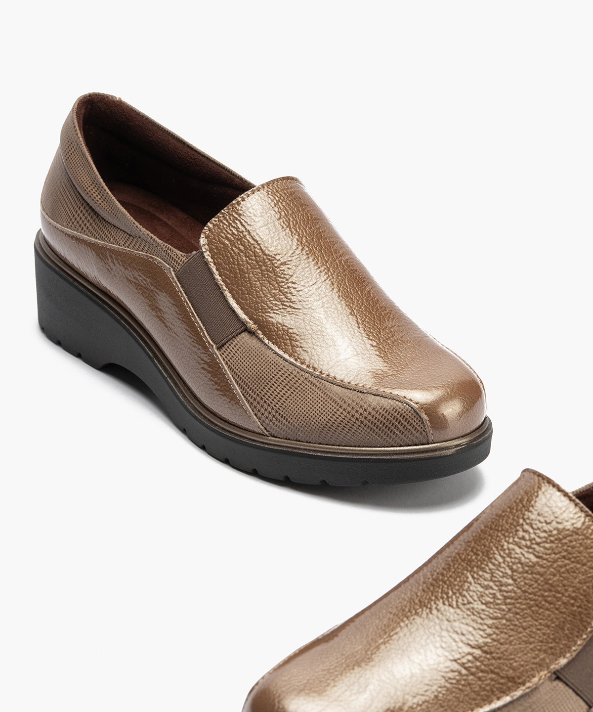 Gucci con elásticos combinado charol con lycra Topo
