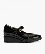 Mercedes con Velcro charol Negro