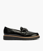Mocasín con adorno en charol Negro