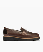 Mocasín antifaz combinado napa con ante y laminado Marrón