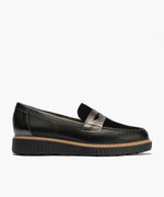Mocasín antifaz combinado napa con ante y laminado Negro