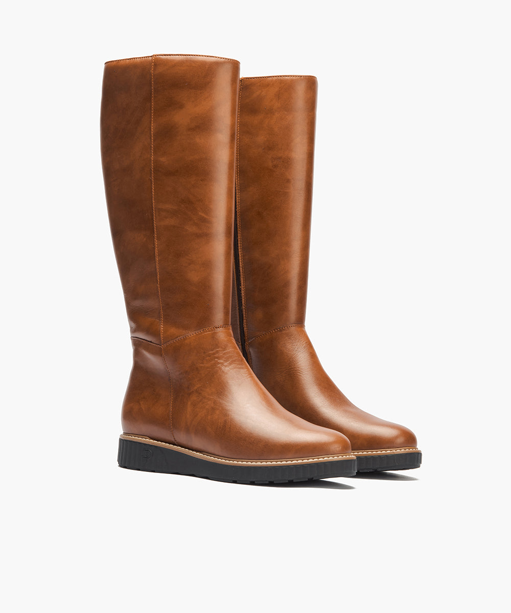 Bota alta en napa Cuero