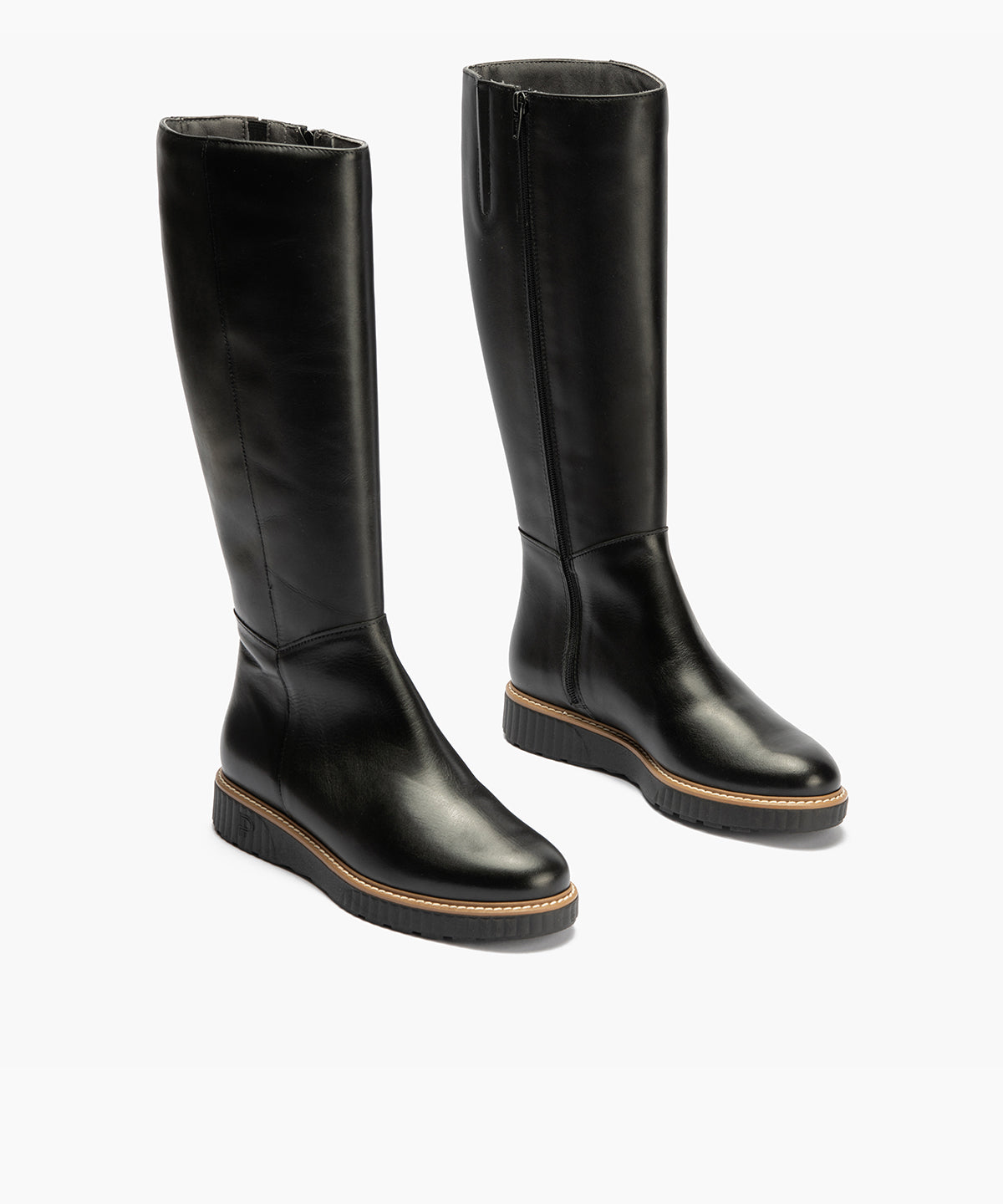 Bota alta en napa Negro