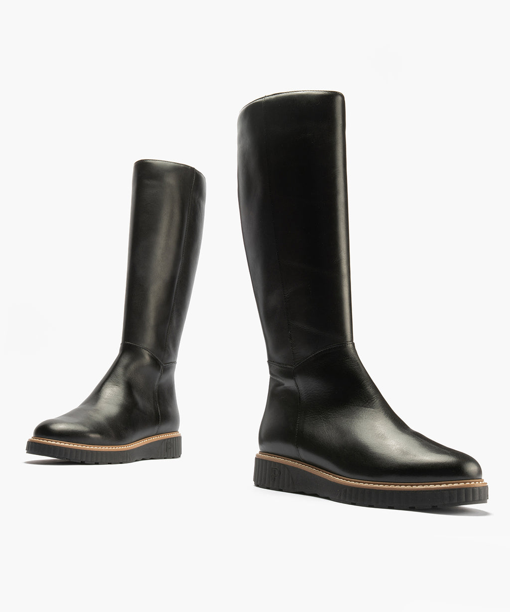 Bota alta en napa Negro