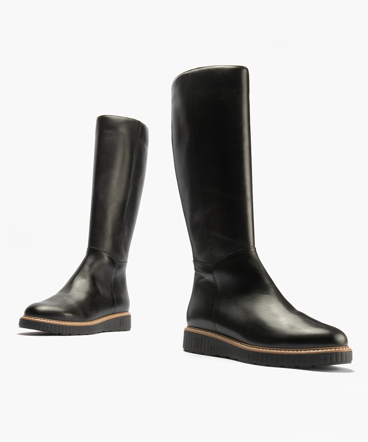 Bota alta en napa Negro