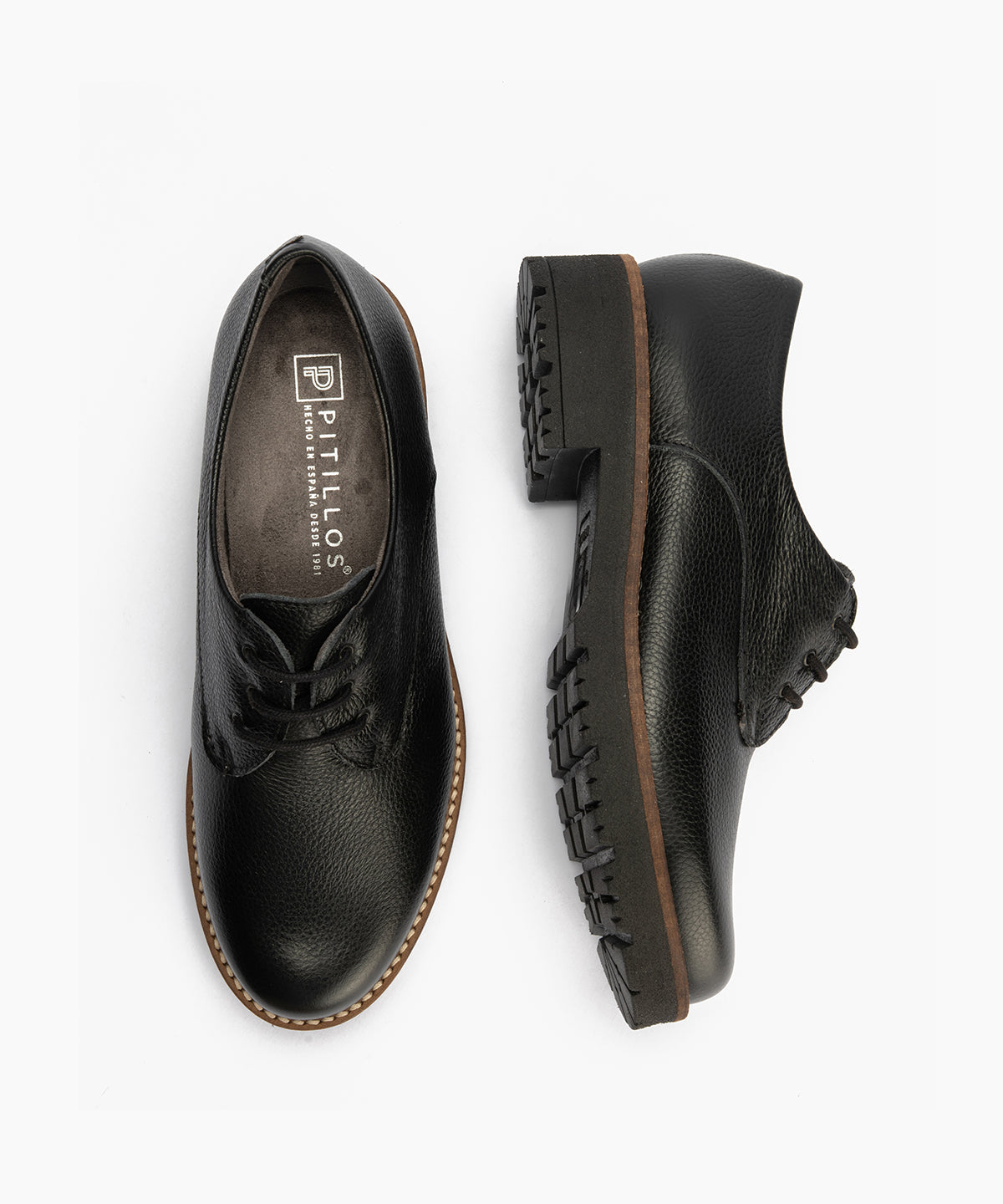 Blucher en napa con grano Negro