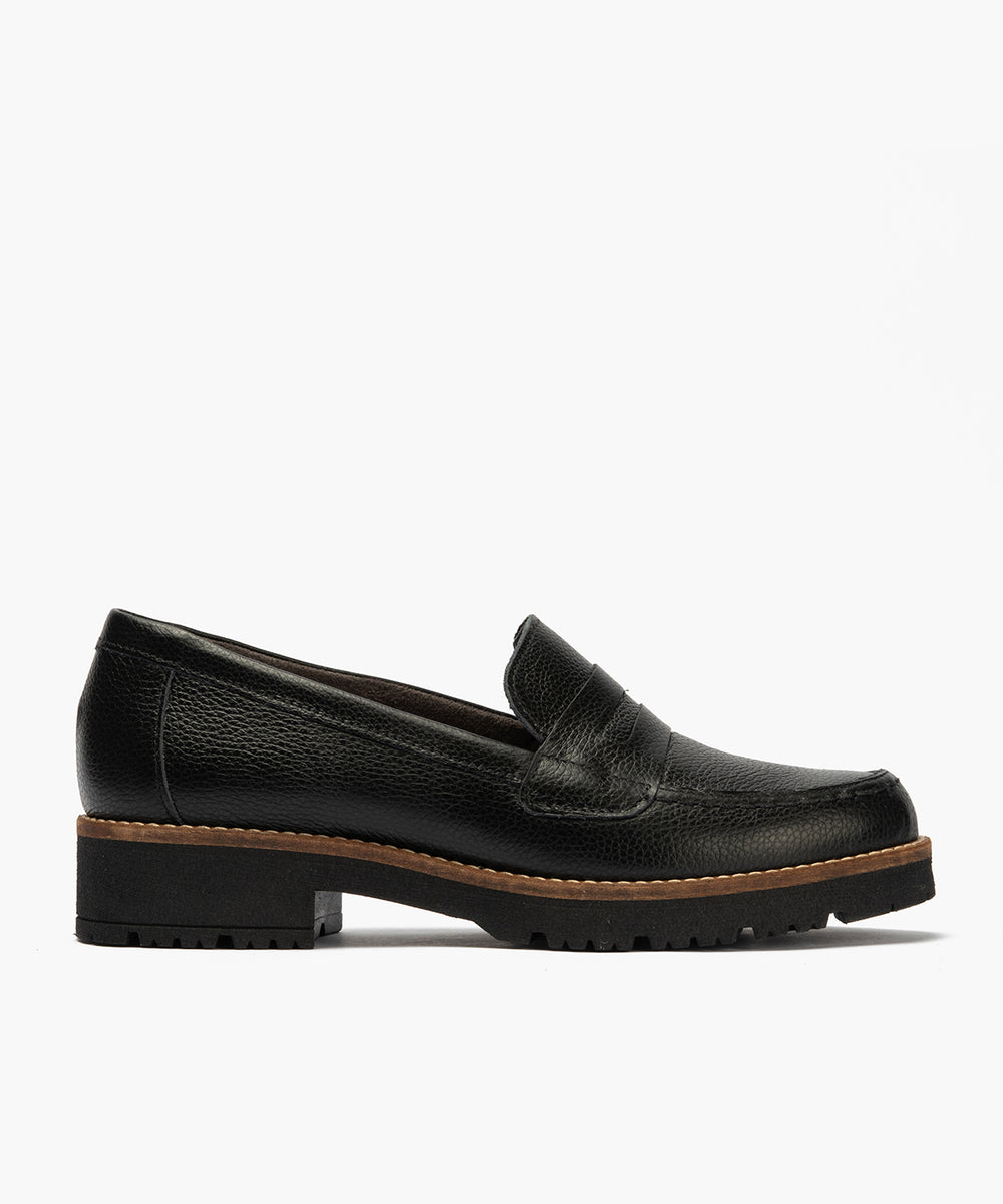 Mocasín antifaz con napa con grano combinado Negro