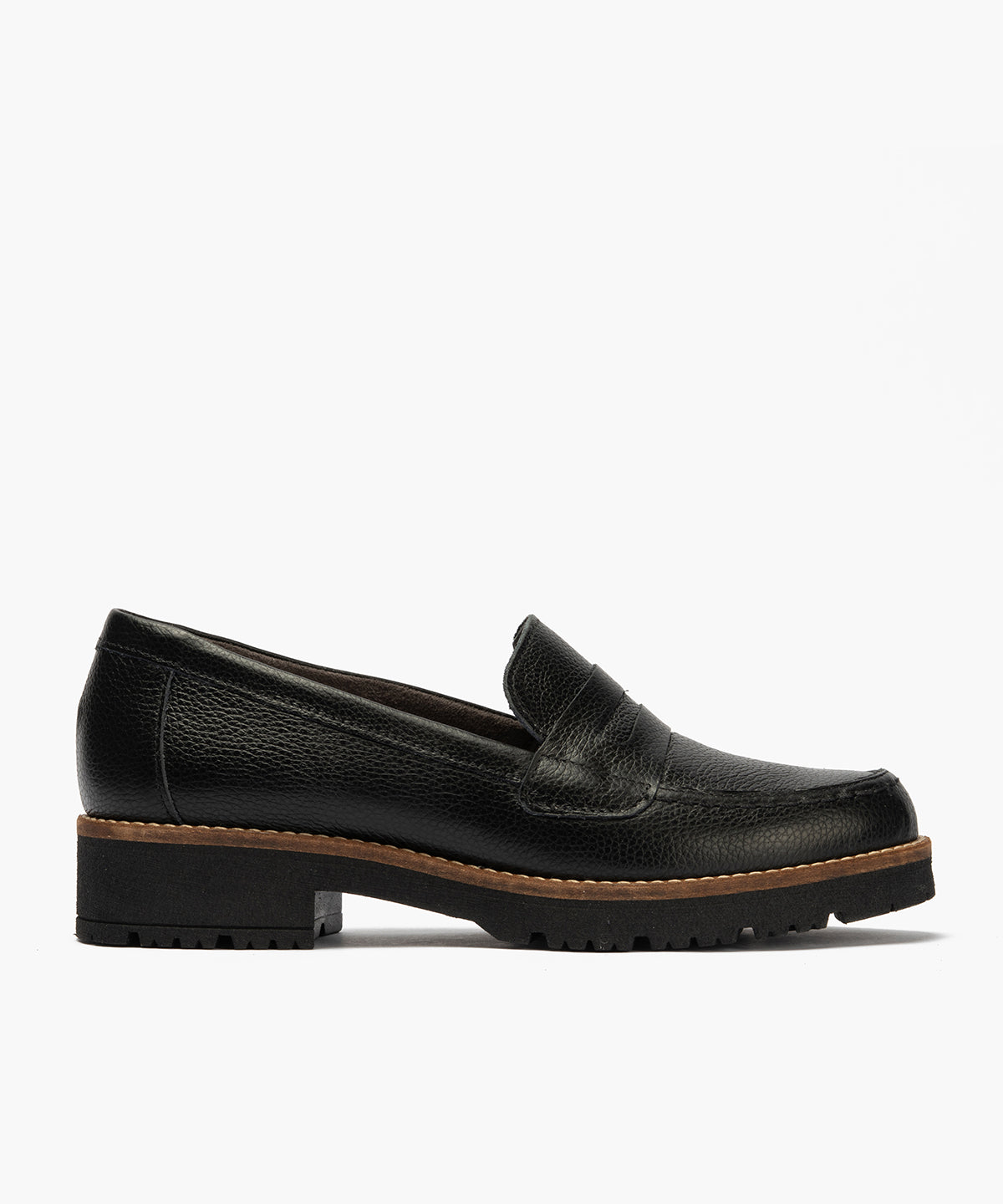 Mocasín antifaz con napa con grano combinado Negro
