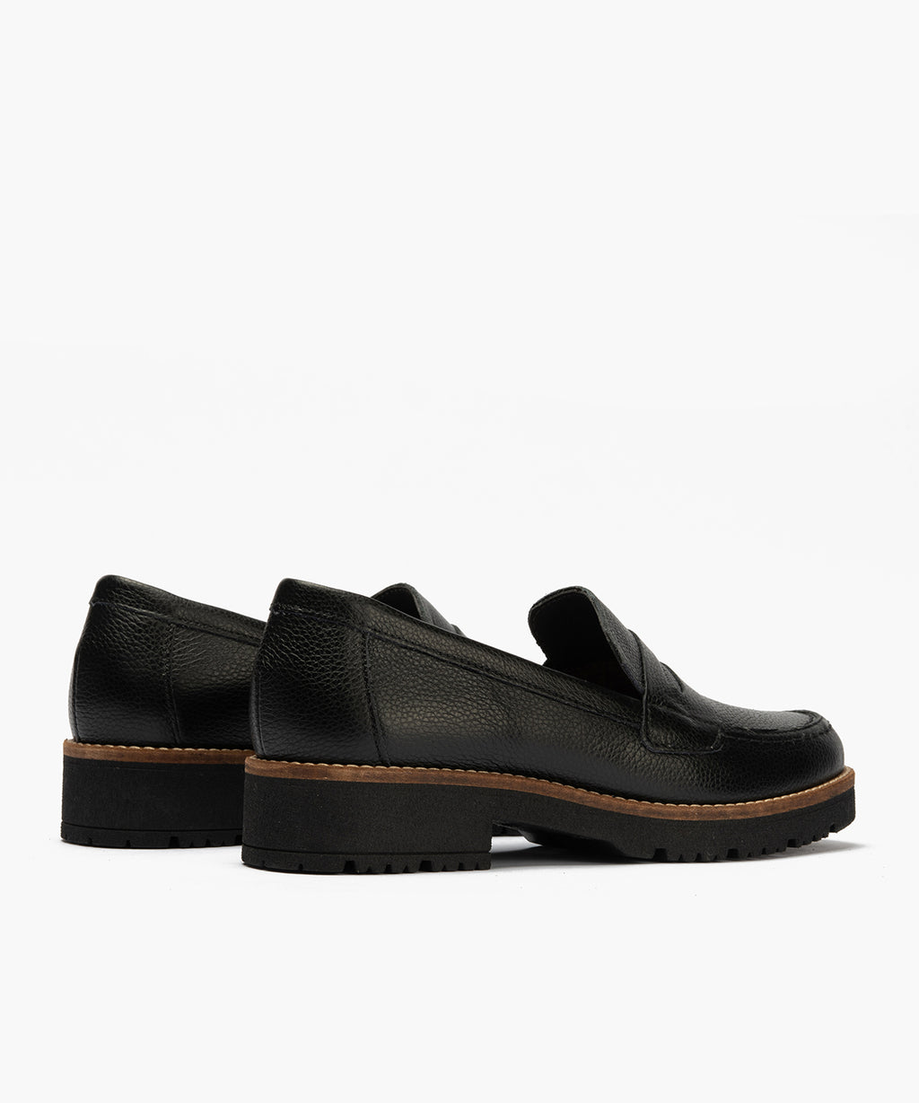 Mocasín antifaz con napa con grano combinado Negro