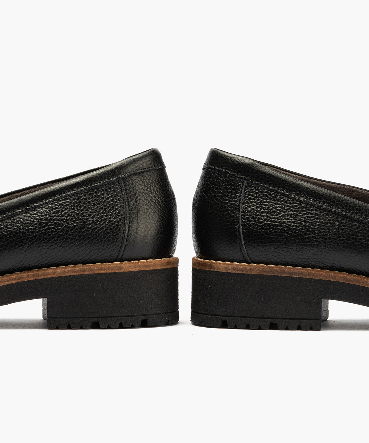 Mocasín antifaz con napa con grano combinado Negro