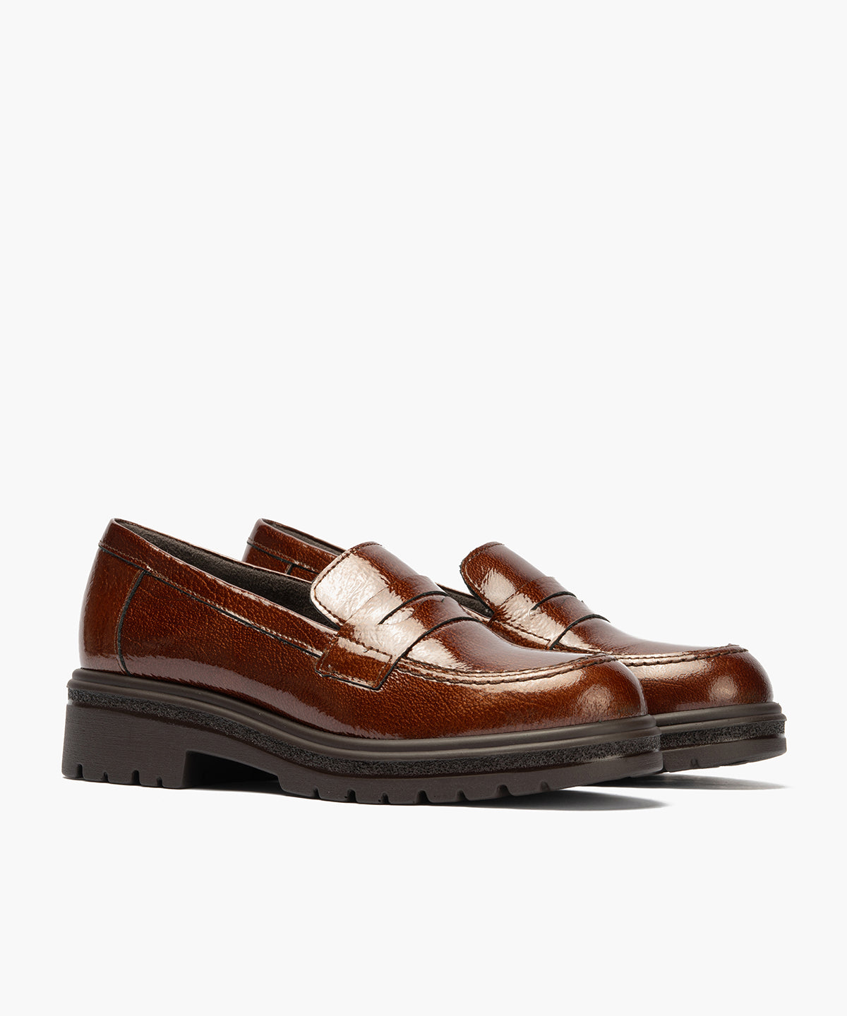 Mocasín antifaz en charol Cuero