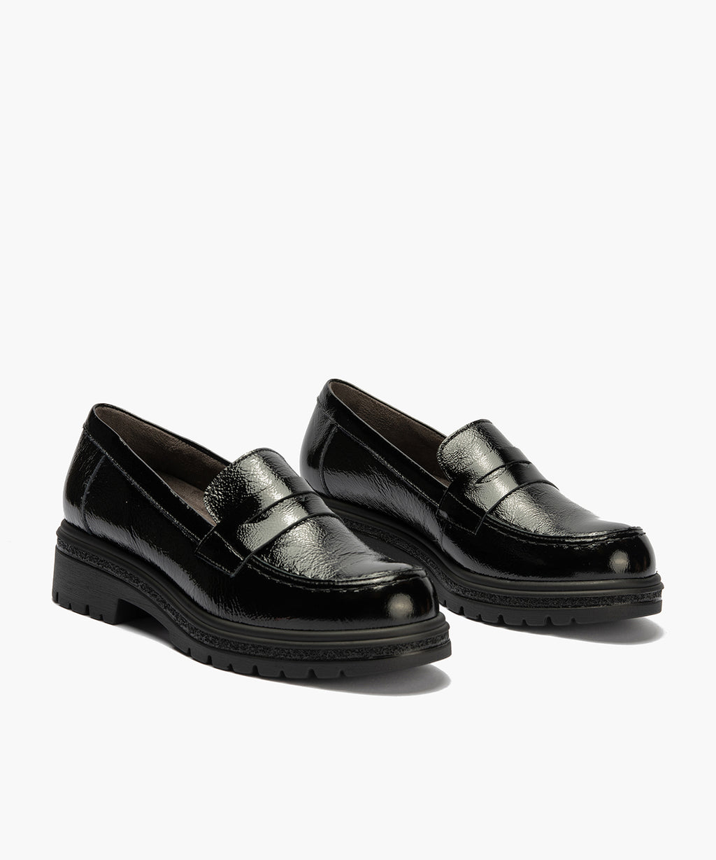Mocasín antifaz en charol Negro