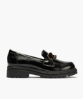 Mocasín en charol con adorno Negro